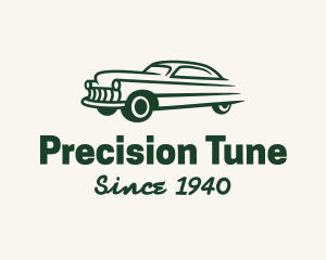 Tuning - Green Vintage Car logo design