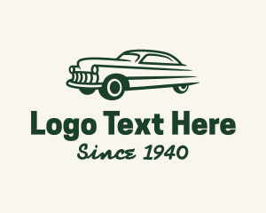 Car Detailing - Green Vintage Car logo design