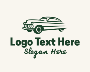 Green Vintage Car Logo
