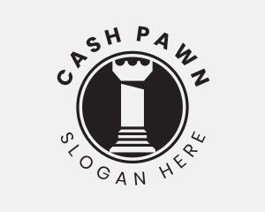 Pawn - Rook Tower Chess Game logo design