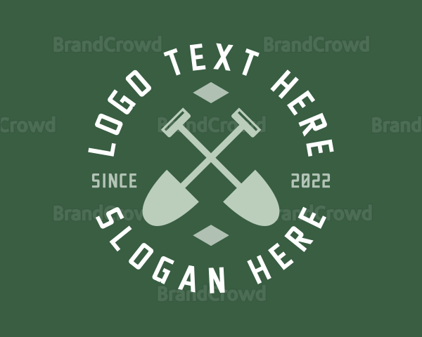 Gardener Landscaping Shovel Logo