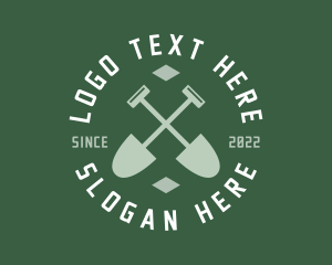 Digger - Gardener Landscaping Shovel logo design