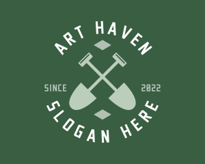 Gardener Landscaping Shovel logo design