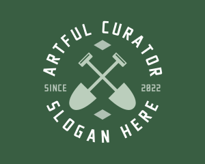 Gardener Landscaping Shovel logo design