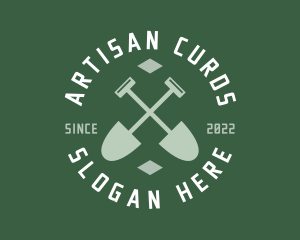 Gardener Landscaping Shovel logo design