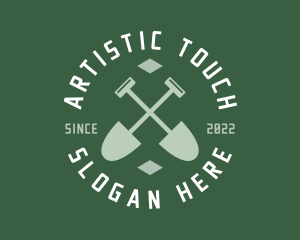 Gardener Landscaping Shovel logo design