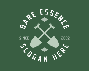 Gardener Landscaping Shovel logo design