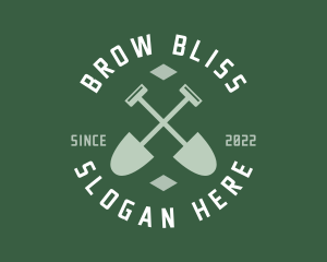 Gardener Landscaping Shovel logo design