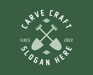 Gardener Landscaping Shovel logo design