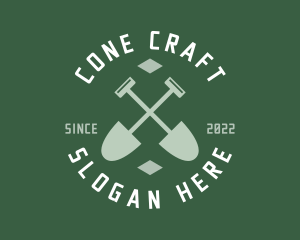 Gardener Landscaping Shovel logo design