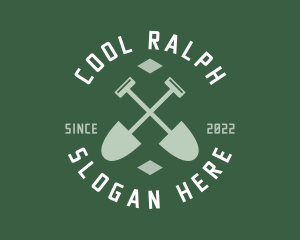 Gardener Landscaping Shovel logo design