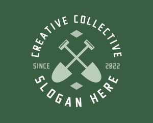 Gardener Landscaping Shovel logo design