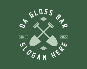 Gardener Landscaping Shovel logo design