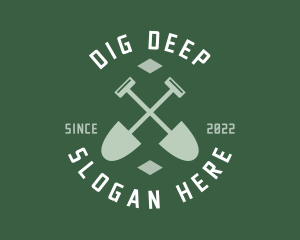 Gardener Landscaping Shovel logo design