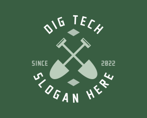 Gardener Landscaping Shovel logo design