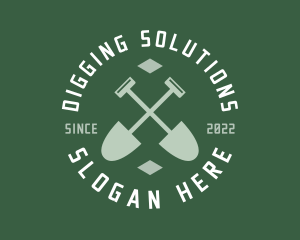 Shovel - Gardener Landscaping Shovel logo design