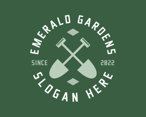 Gardener Landscaping Shovel logo design