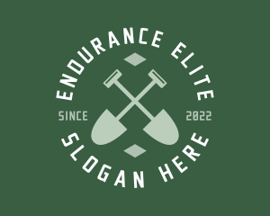 Gardener Landscaping Shovel logo design