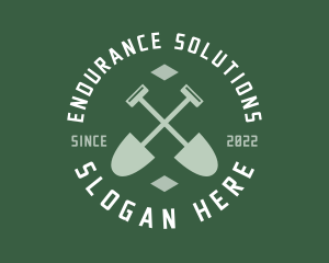 Gardener Landscaping Shovel logo design