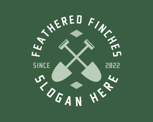 Gardener Landscaping Shovel logo design