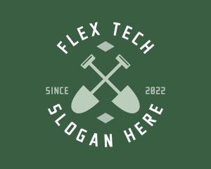 Gardener Landscaping Shovel logo design