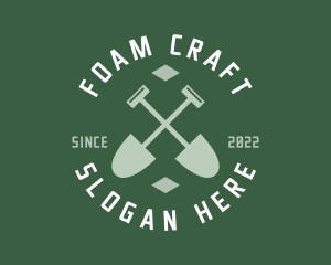 Gardener Landscaping Shovel logo design