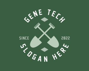 Gardener Landscaping Shovel logo design