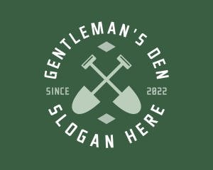 Gardener Landscaping Shovel logo design