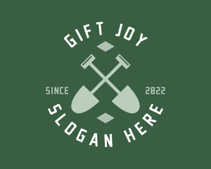 Gardener Landscaping Shovel logo design