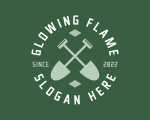 Gardener Landscaping Shovel logo design