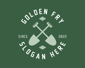 Gardener Landscaping Shovel logo design