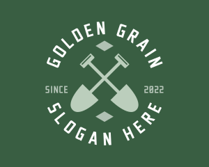 Gardener Landscaping Shovel logo design