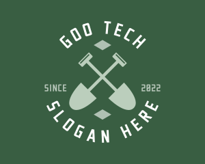 Gardener Landscaping Shovel logo design