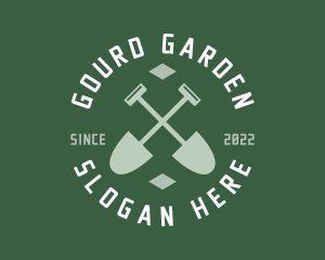 Gardener Landscaping Shovel logo design