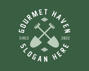 Gardener Landscaping Shovel logo design