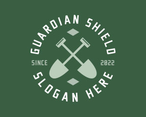 Gardener Landscaping Shovel logo design