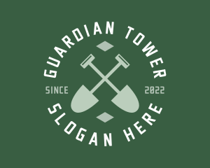 Gardener Landscaping Shovel logo design