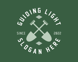 Gardener Landscaping Shovel logo design