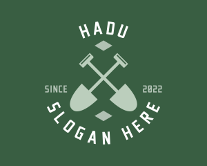 Gardener Landscaping Shovel logo design