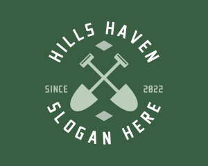 Gardener Landscaping Shovel logo design