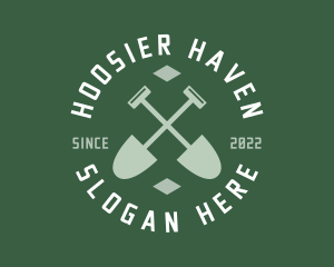 Gardener Landscaping Shovel logo design