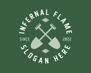 Gardener Landscaping Shovel logo design