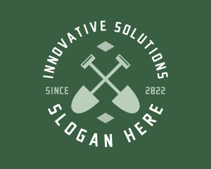 Gardener Landscaping Shovel logo design