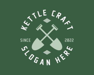 Gardener Landscaping Shovel logo design