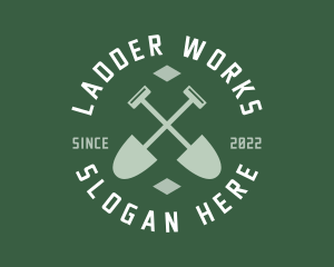 Gardener Landscaping Shovel logo design