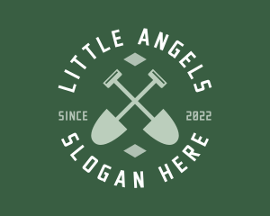 Gardener Landscaping Shovel logo design