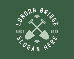 Gardener Landscaping Shovel logo design