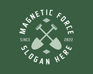 Gardener Landscaping Shovel logo design