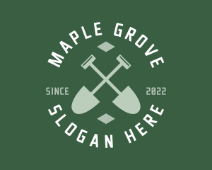 Gardener Landscaping Shovel logo design