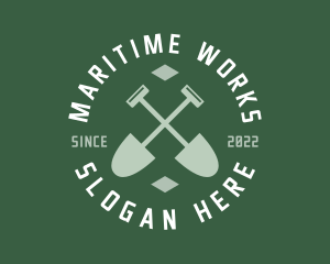 Gardener Landscaping Shovel logo design